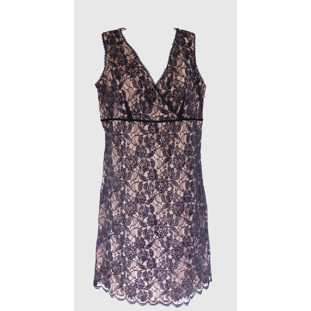 Ann Taylor Loft Petites Whimsigoth Black Lace Sleeveless Dress Size 2P